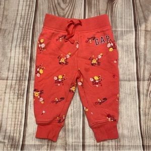 Gap Pink Floral Sweatpants 12-18M